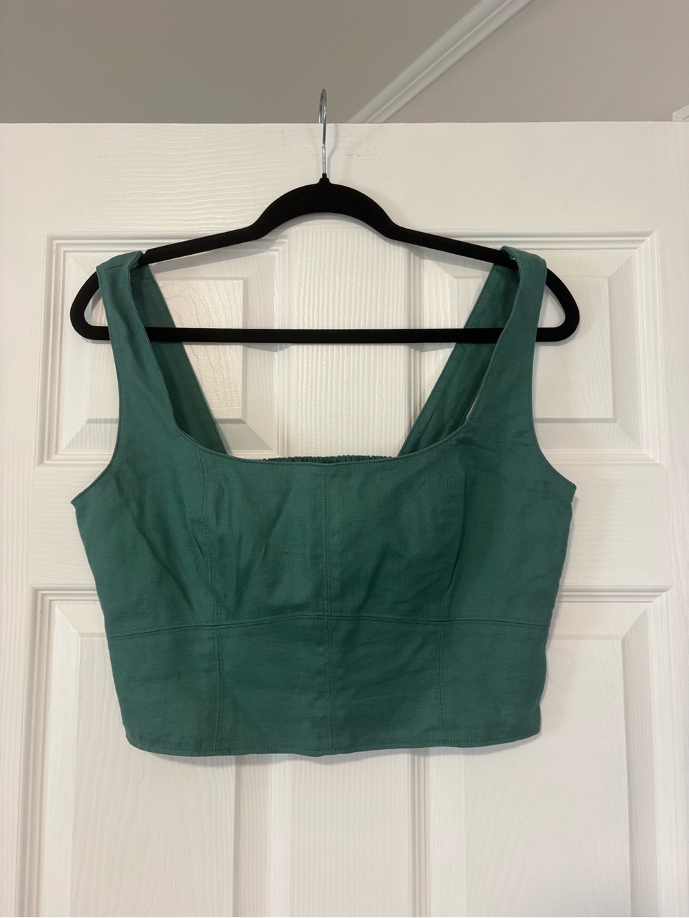 Banana Republic Teal Green Square-Neck Crop Top